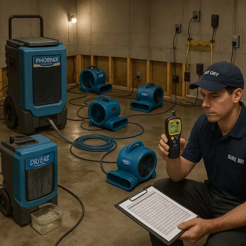 Structural Drying and Dehumidification process in Arnold, CA